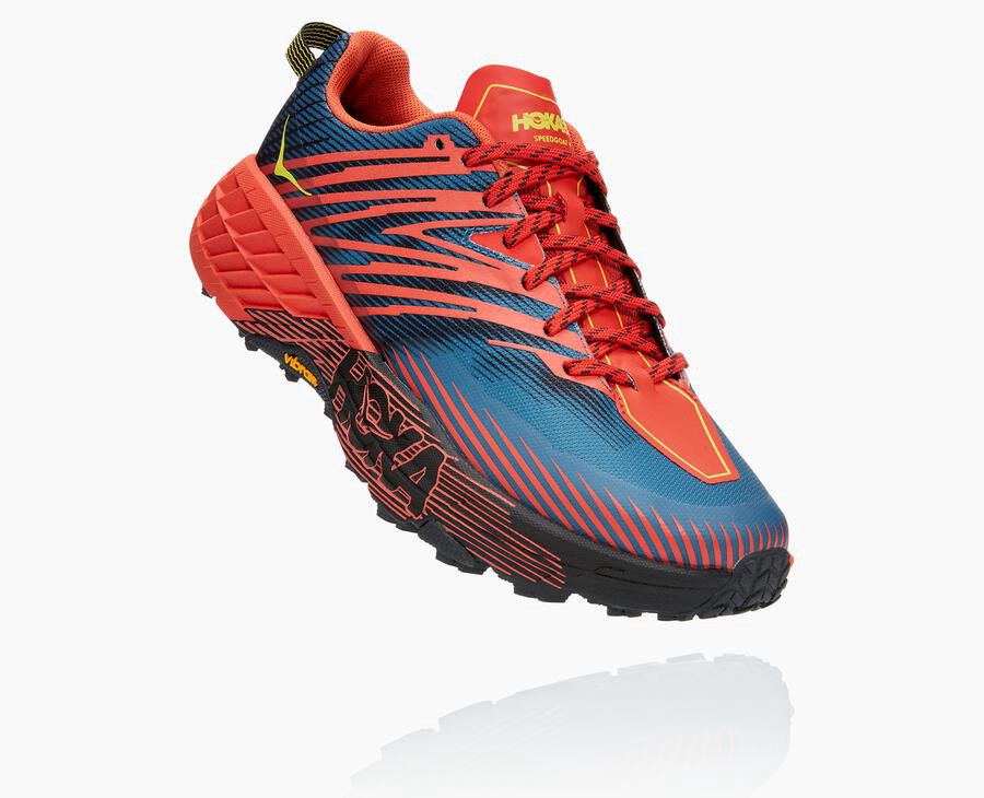 Trail Shoes Mens - Hoka One One Speedgoat 4 - Red - WRJMBNH-81